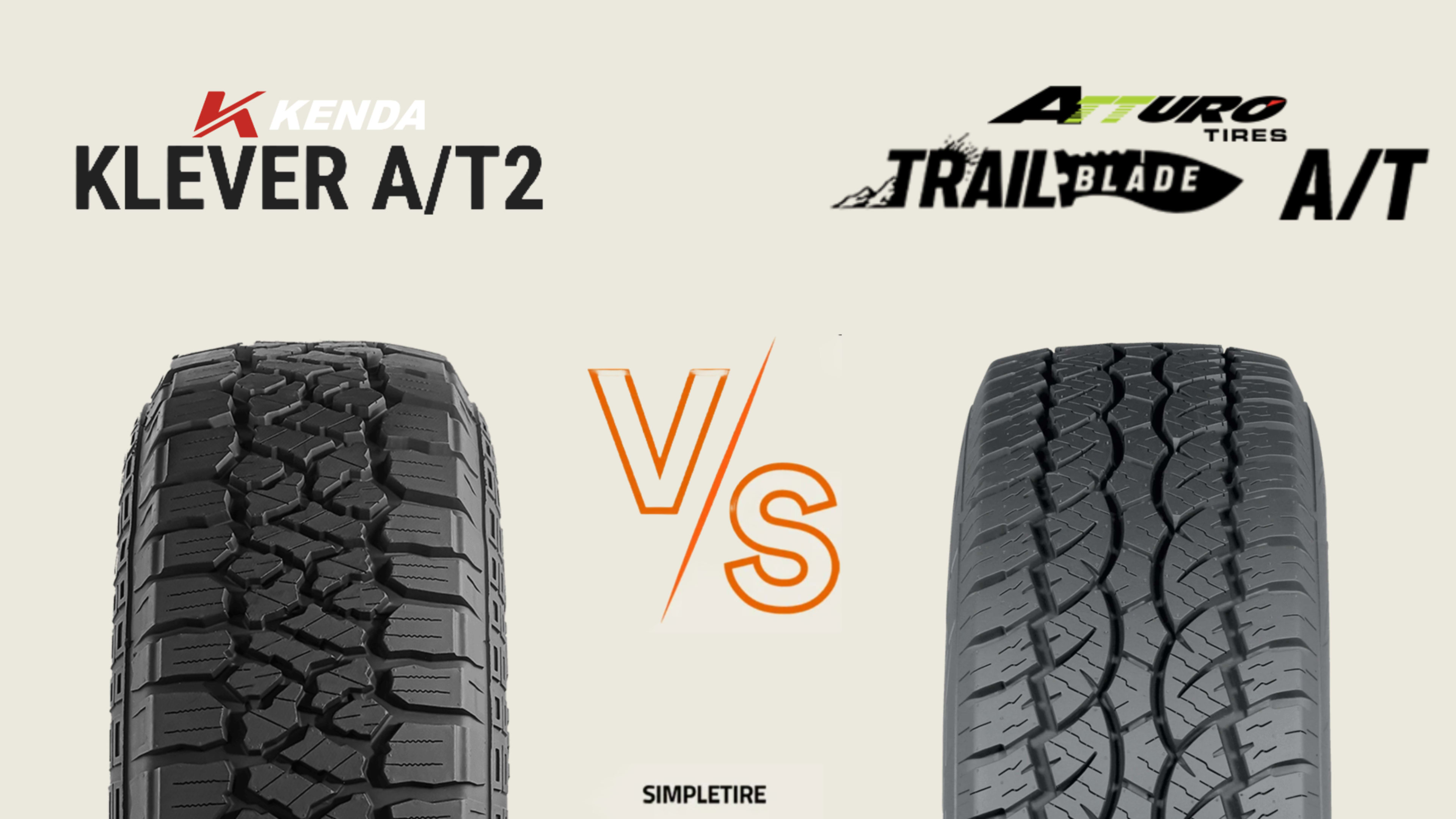 Kenda Klever A/T2 (KR628) vs Atturo Trail Blade A/T tires