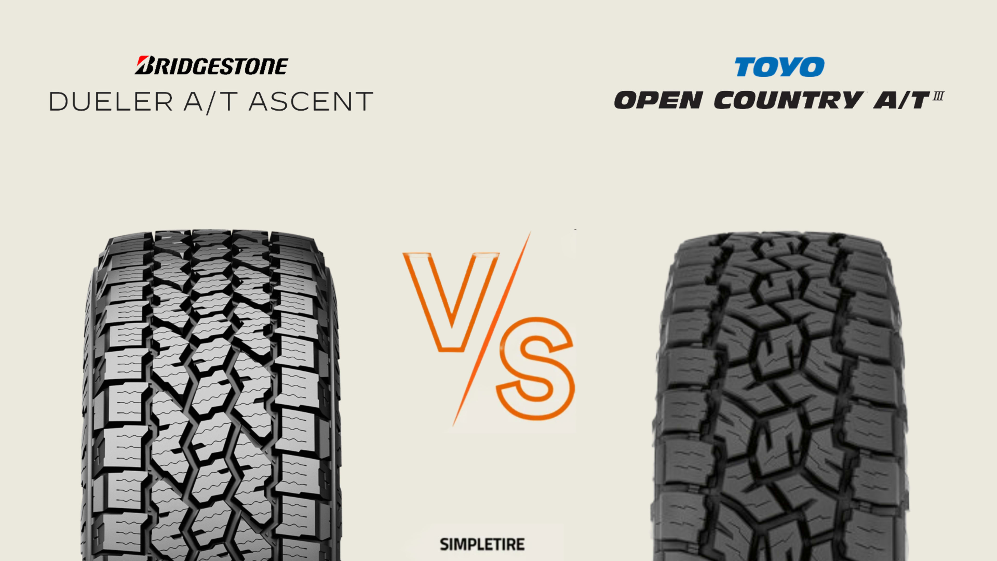Bridgestone Dueler A/T Ascent vs Toyo Open Country A/T III tires
