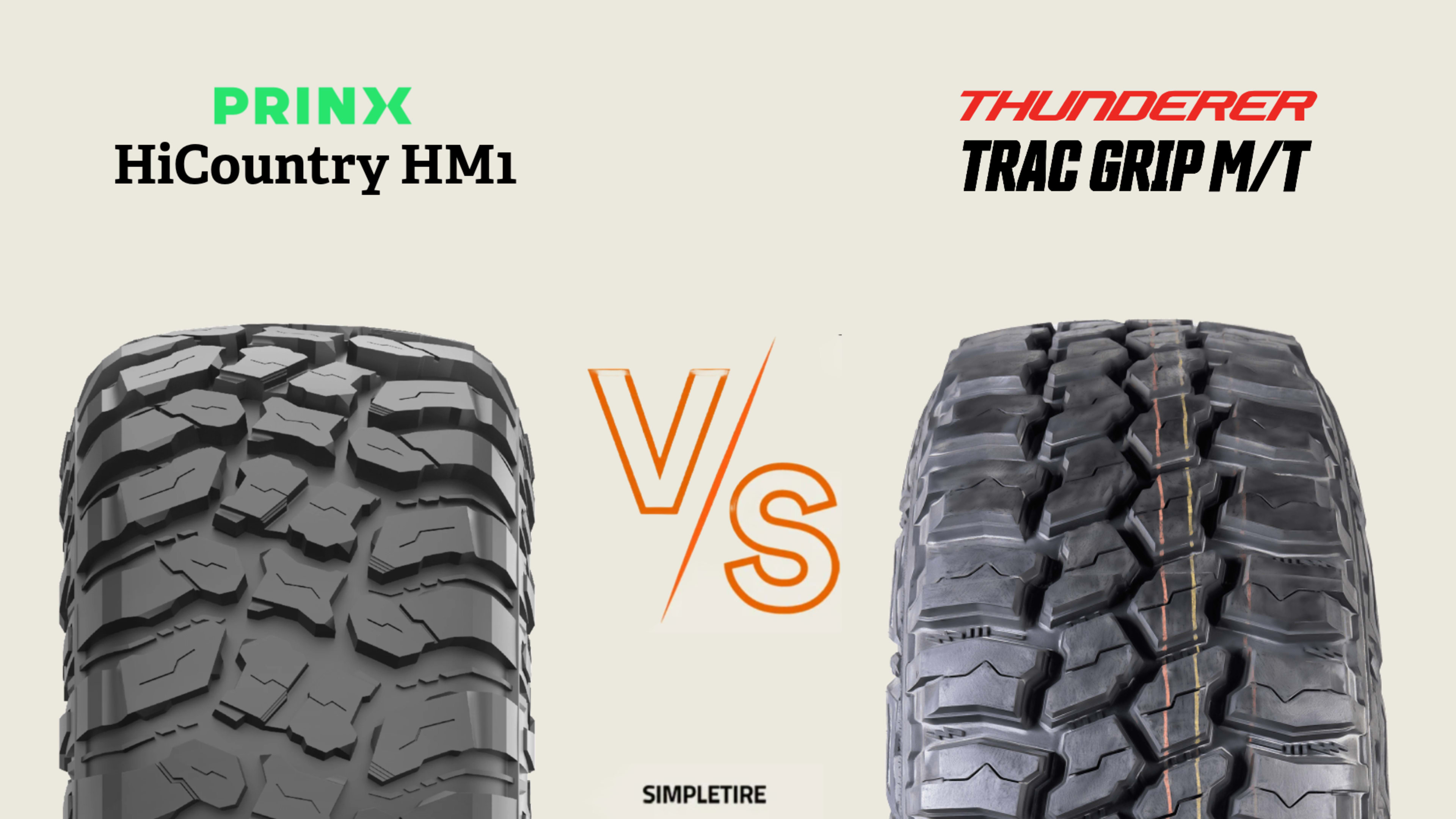 Prinx HiCountry HM1 vs Thunderer Trac Grip M/T tires