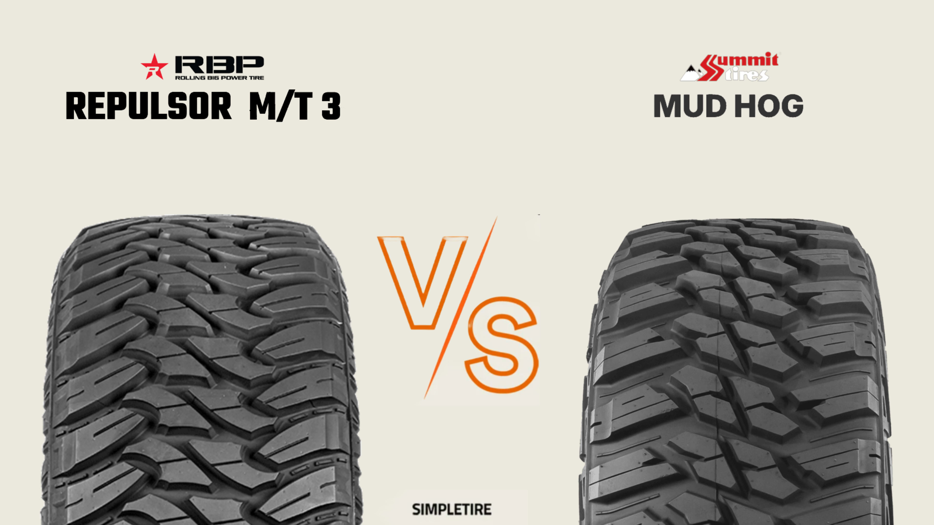 RBP Repulsor M/T 3 vs Summit Mud Hog tires