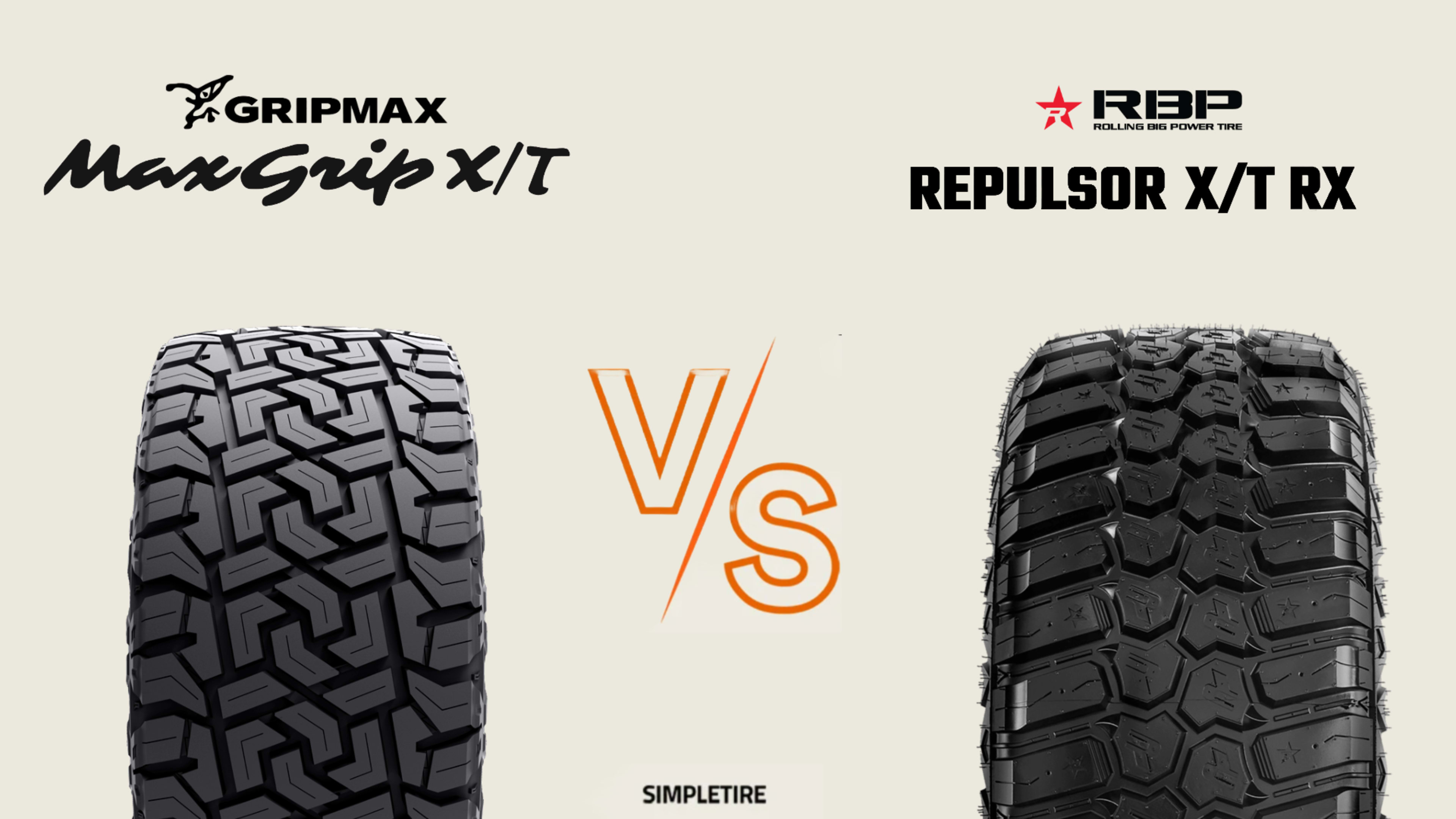 Gripmax MaxGrip X/T vs RBP Repulsor X/T RX tires