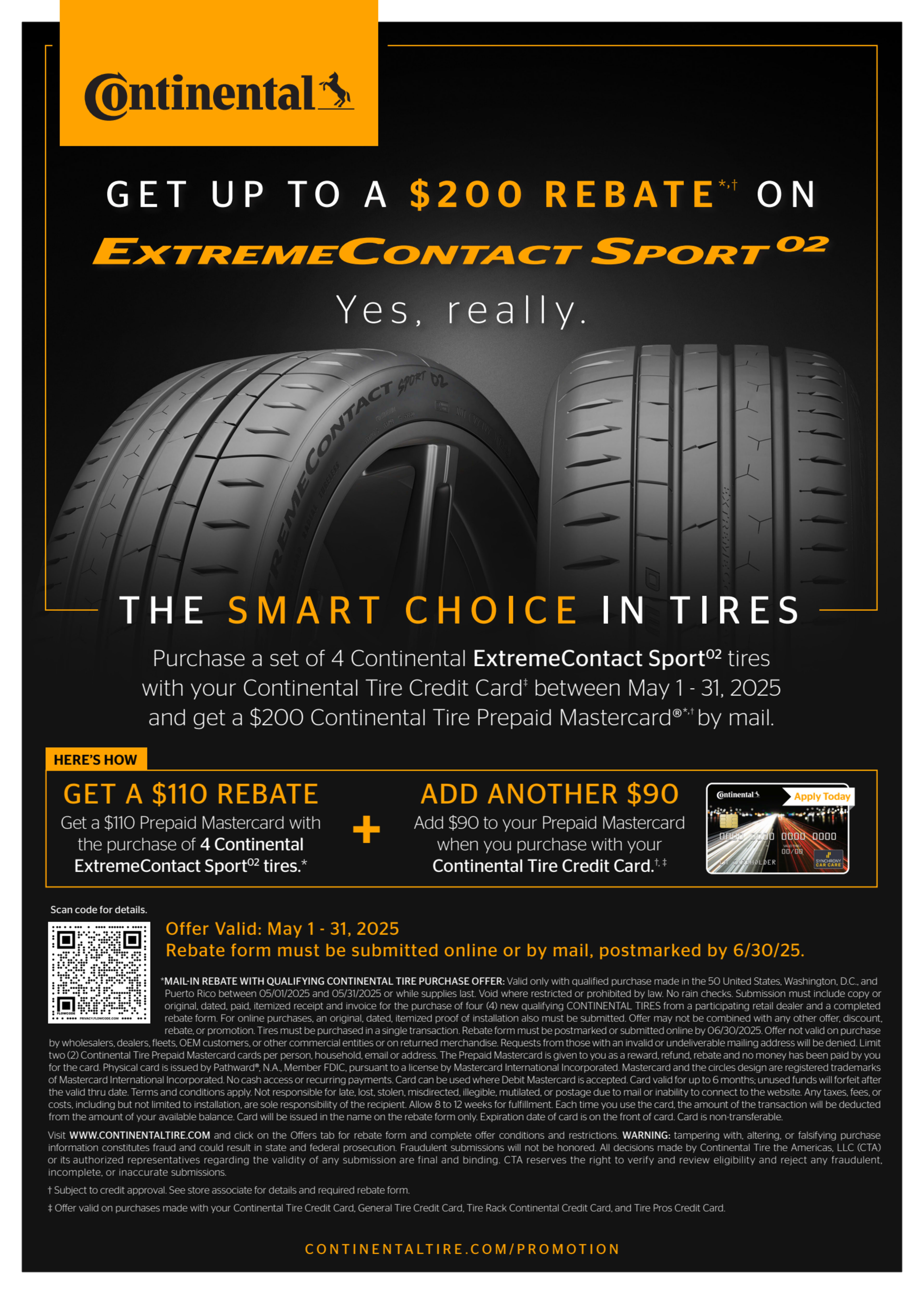 Continental Tire May 2025 Credit Card Rebate