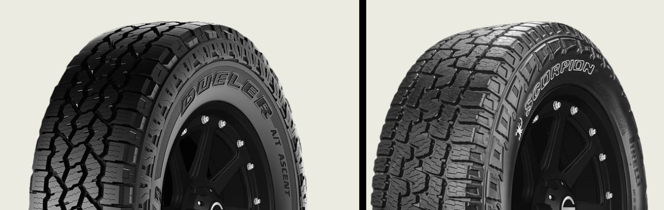 Bridgestone Dueler A/T Ascent vs. Pirelli Scorpion All Terrain Plus