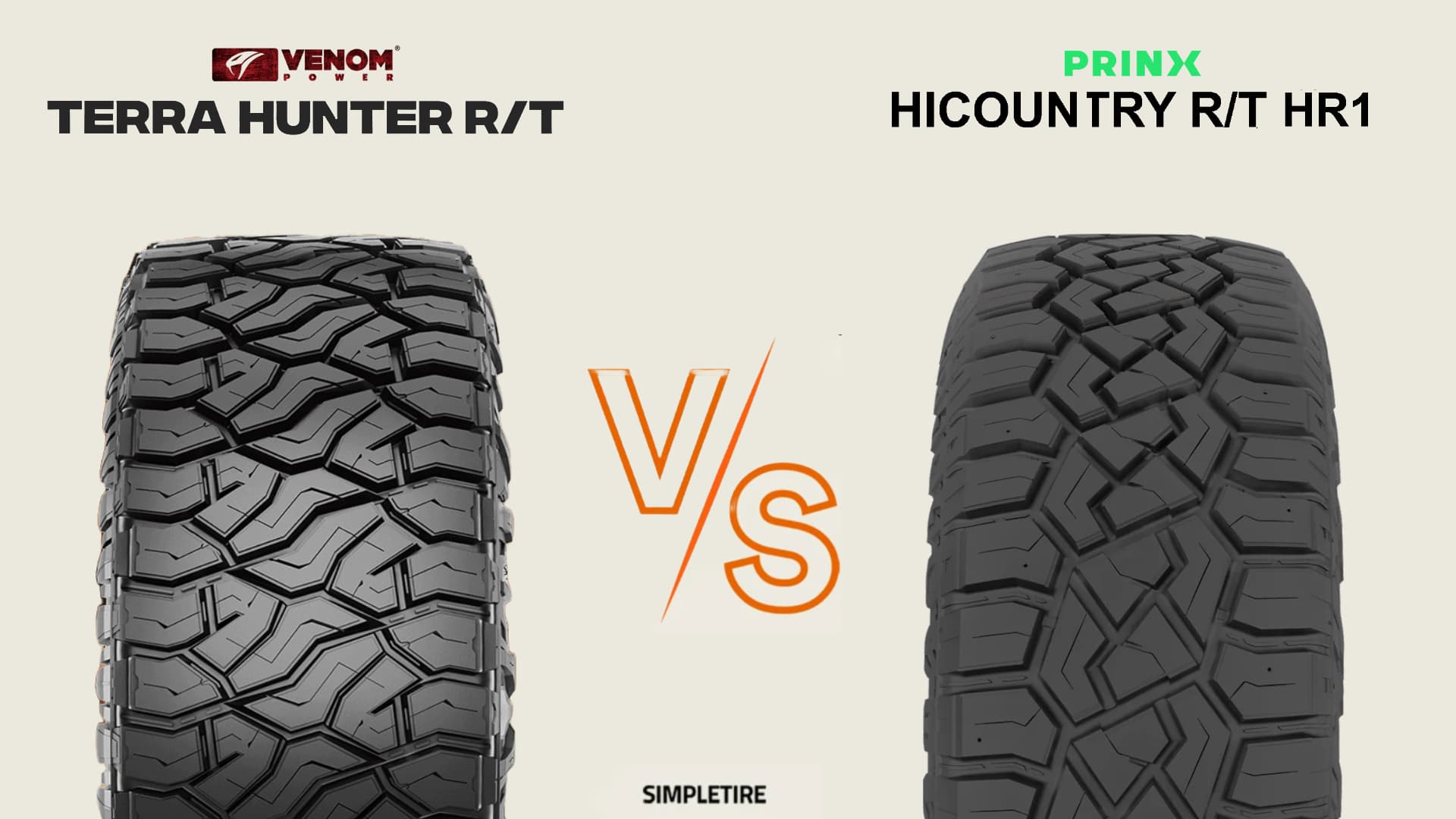 Venom Power Terra Hunter R/T vs Prinx HiCountry RT HR1 tires