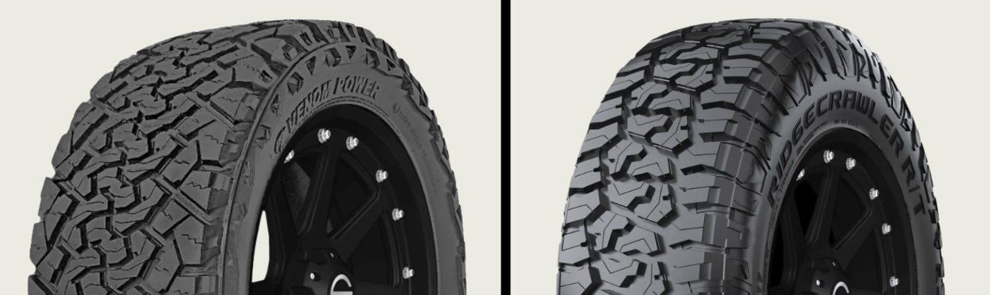 Venom Power Terra Hunter X/T vs BlackHawk Ridgecrawler R/T tires