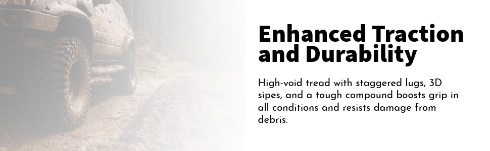 Toyo Open Country A/T III Enhanced traction and durability