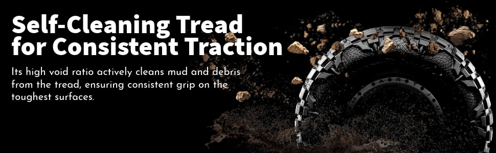 Nitto Mud Grappler tires self-cleaning tread for consistent traction