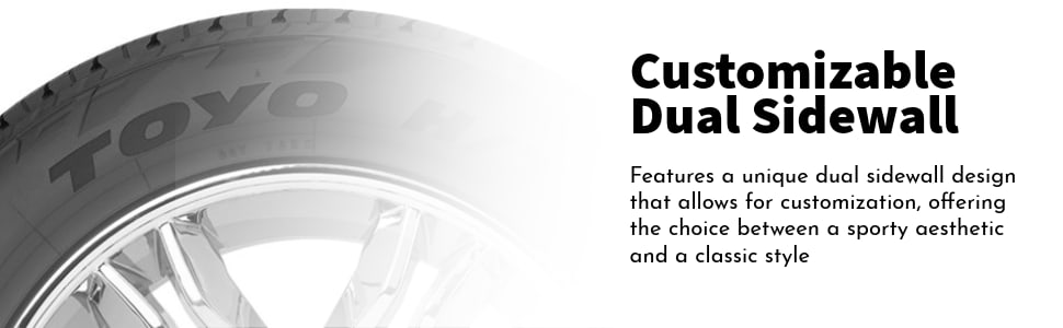 Toyo Open Country H/T II tires customizable dual sidewall
