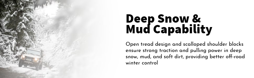 Toyo Open Country R/T Trail tires Deep snow & mud capability