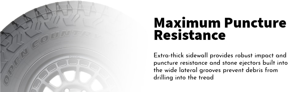 Toyo Open Country R/T Trail tires Maximum puncture resistance