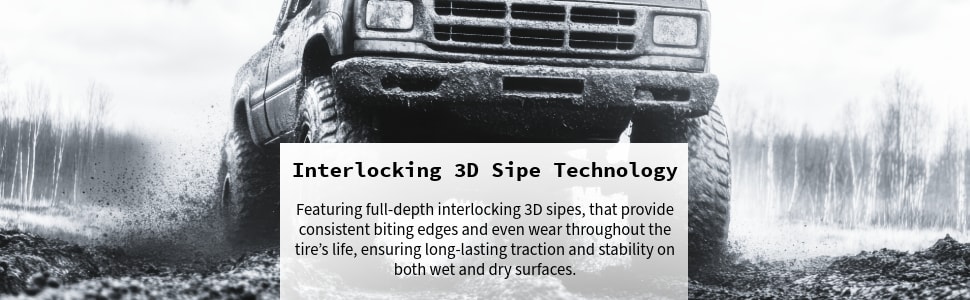 Firestone Destination A/T2 tires Interlocking 3D sipe technology