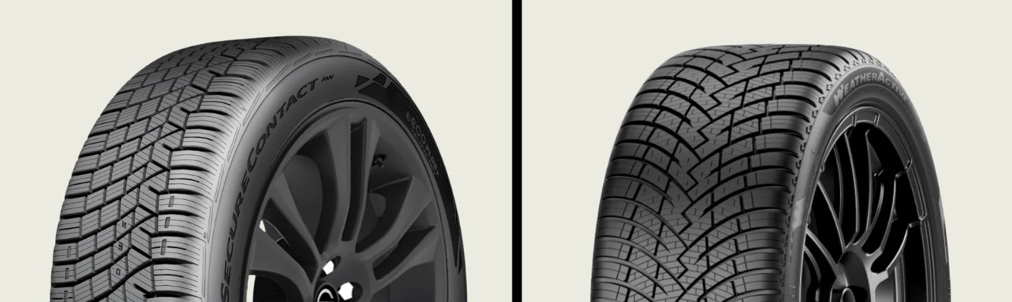 Continental SecureContact vs Pirelli Cinturato WeatherActive tires side-by-side