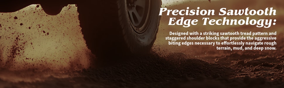 Bridgestone Dueler A/T Ascent tires Precision Sawtooth Edge Technology