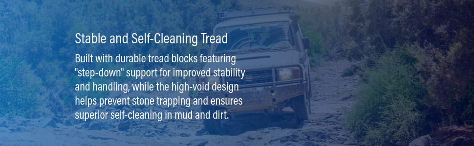 Celimo Prevail A/T tires Stable and self-cleaning tread