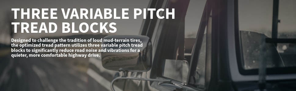 Falken Wildpeak MT01 tires Three Variable Pitch tread blocks