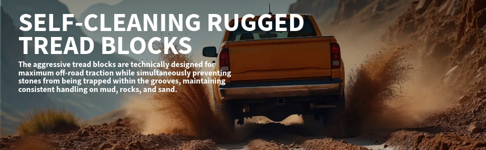 Falken Wildpeak MT01 tires Self-cleaning rugged tread blocks