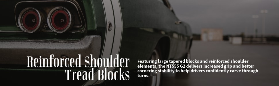 Nitto NT555 G2 tires Reinforced shoulder tread blocks