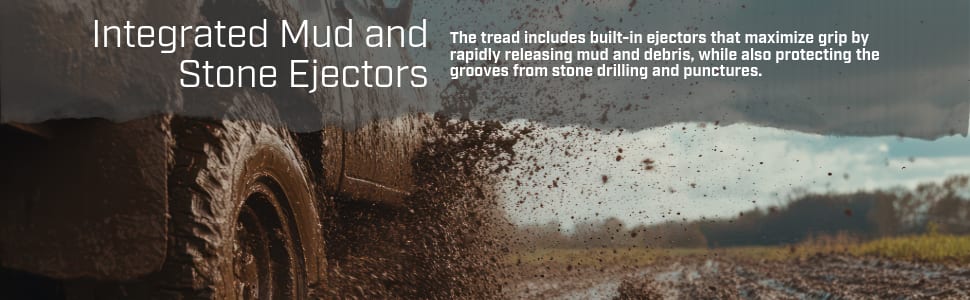 Hankook Dynapro MT2 (RT05) tires Integrated Mud and Stone Ejectors