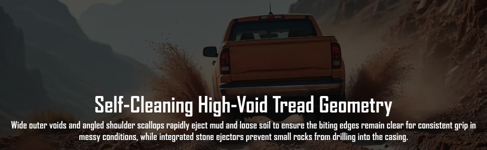 Mickey Thompson Baja Legend MTZ tires Self-cleaning High-Void tread geometry