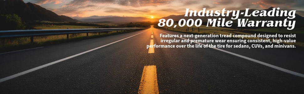 Bridgestone Turanza EverDrive tires Industry-Leading 80,000 mile warranty