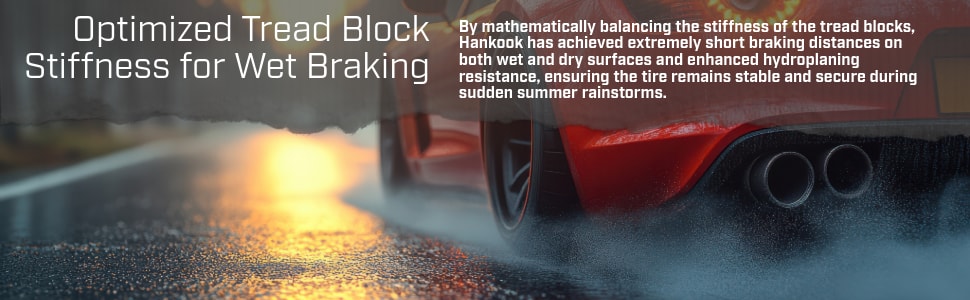 Hankook Ventus S1 evo2 (K117) tires Optimized tread block stiffness for wet braking