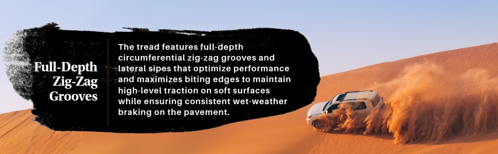 Kumho Road Venture AT51 tires Full depth zigzag grooves