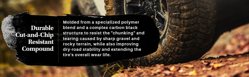 Kumho Road Venture AT52 tires Durable Cut-and-Chip Resistant Compound