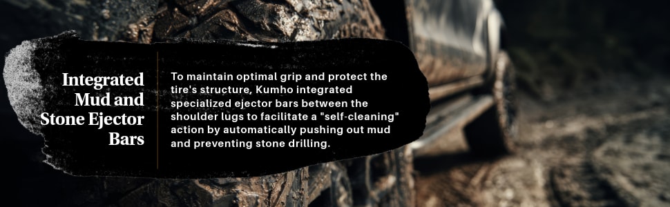 Kumho Road Venture RT51 tires Integrated mud and stone ejector bars