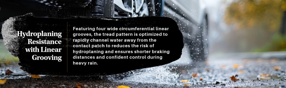 Kumho Solus TA51a tires Hydroplaning resistance with linear grooves