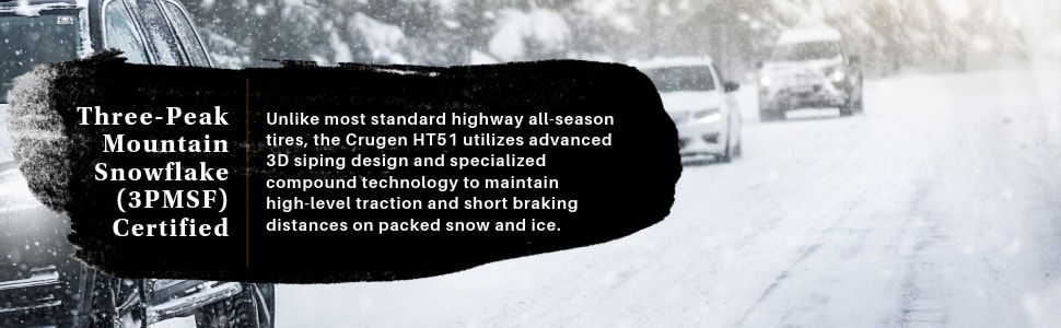 Kumho Crugen HT51 tires Three Peak Mountain Snowflake certified
