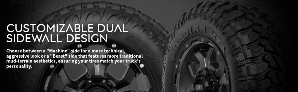 Nexen Roadian MTX tires Customizable Dual Sidewall Design