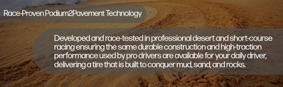 Kenda Klever M/T2 (KR629) tires Race-Proven Podium2Pavement Technology