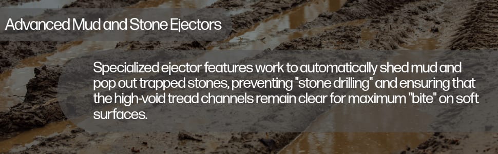 Kenda Klever M/T2 (KR629) tires Advanced Mud and Stone Ejectors