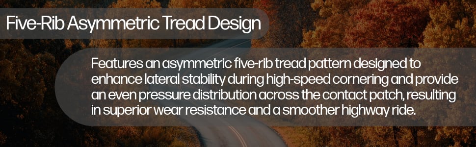 Kenda Vezda UHP A/S (KR400) tires Five-rib asymmetric tread design