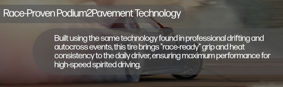 Kenda Vezda UHP Max Summer (KR20A) tires Race-Proven Podium2Pavement Technology