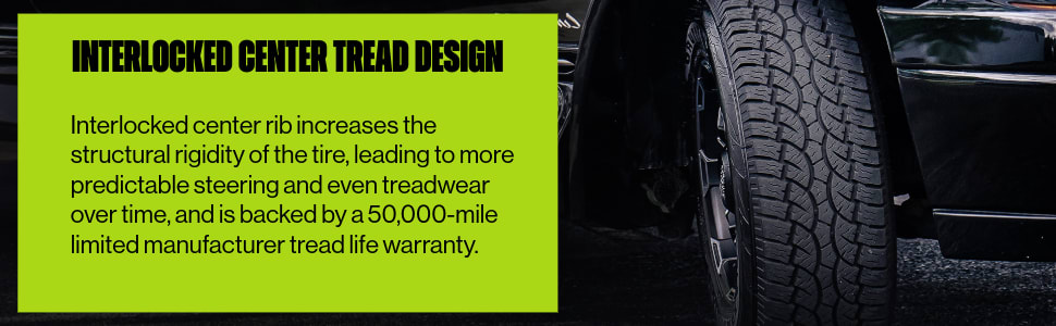Atturo Trail Blade A/T tires Interlocking center tread design