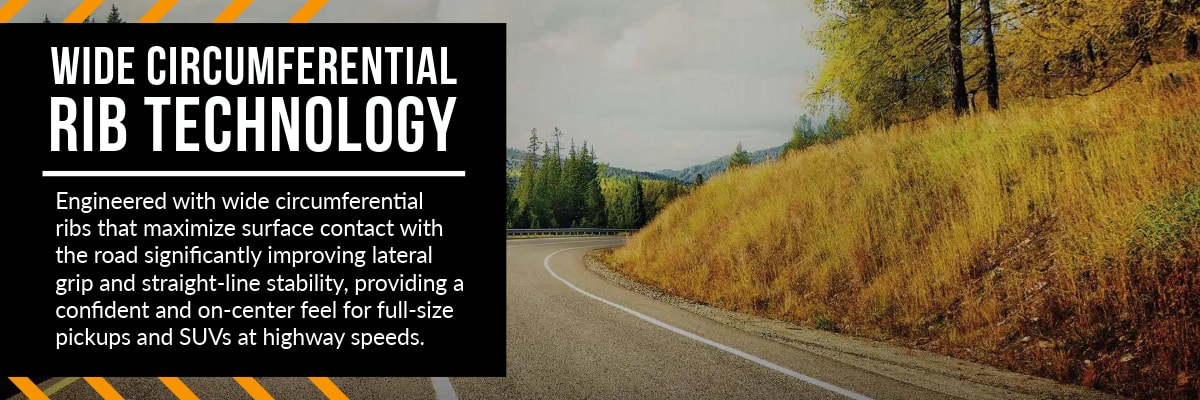 Milestar Patagonia H/T tires Wide circumferential rib technology
