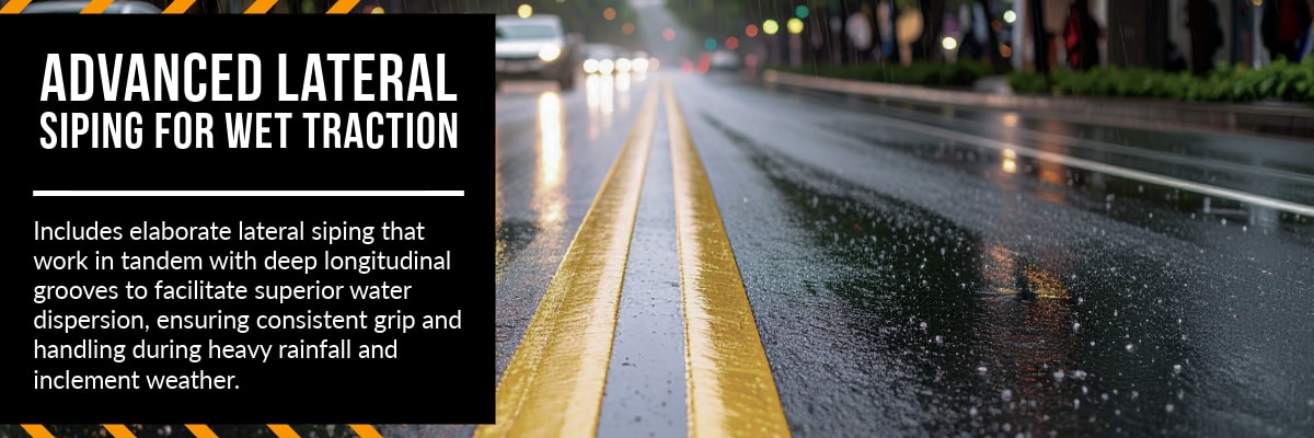 Milestar Patagonia H/T tires Advanced lateral siping for wet traction