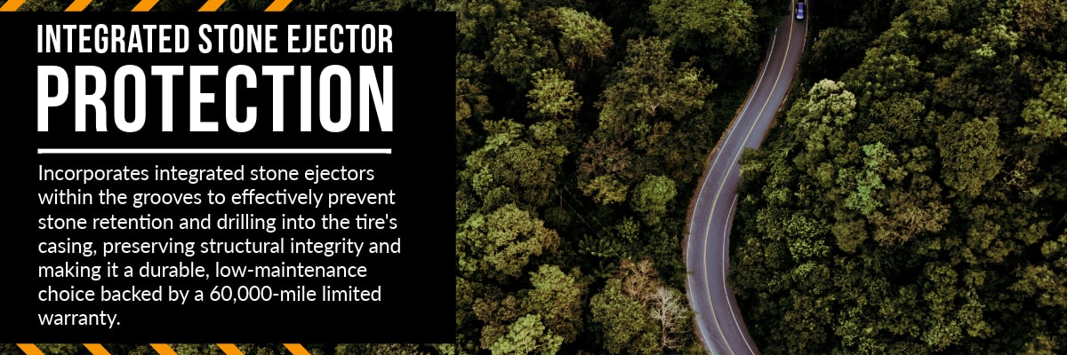 Milestar Patagonia H/T tires Integrated stone ejector protection