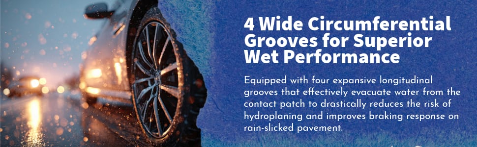 Toyo Open Country Q/T tires 4 Wide Circumferential Grooves for Superior Wet Performance