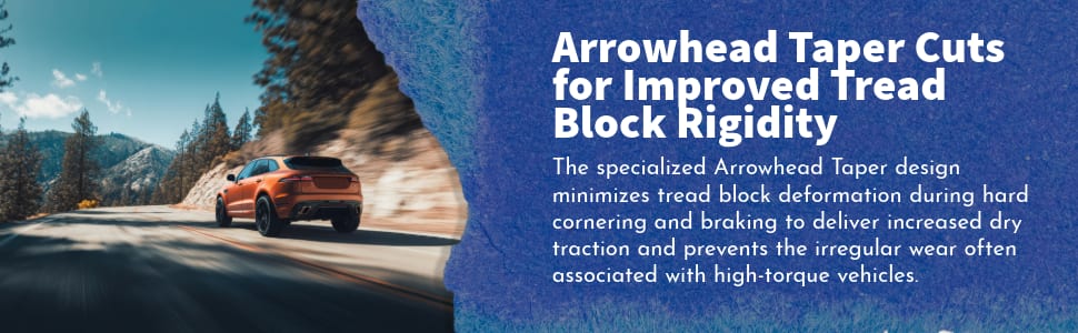 Toyo Proxes ST III tires Arrowhead Taper Cuts for Improved Tread Block Rigidity