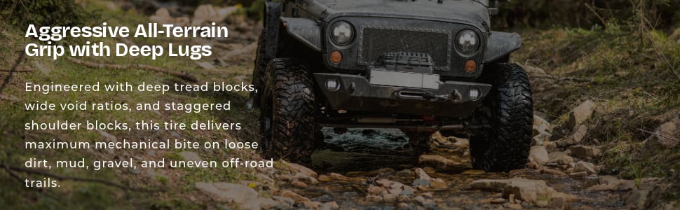 BlackHawk Ridgecrawler A/T tires Aggressive All-Terrain Grip with Deep Lugs