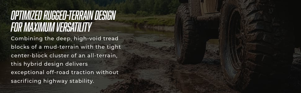 BlackHawk Ridgecrawler R/T tires Optimized Rugged-Terrain Design for Maximum Versatility