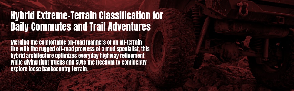 Venom Power Terra Hunter X/T tires Hybrid Extreme-Terrain Classification for Daily Commutes and Trail Adventures