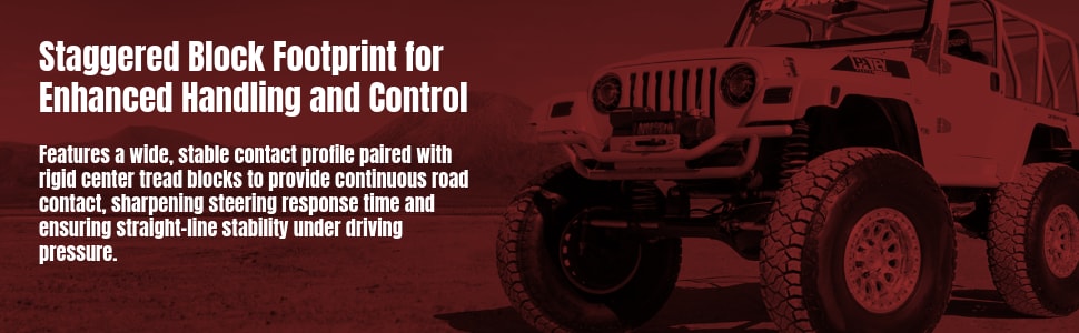 Venom Power Terra Hunter R/T Plus tires Staggered Block Footprint for Enhanced Handling and Control