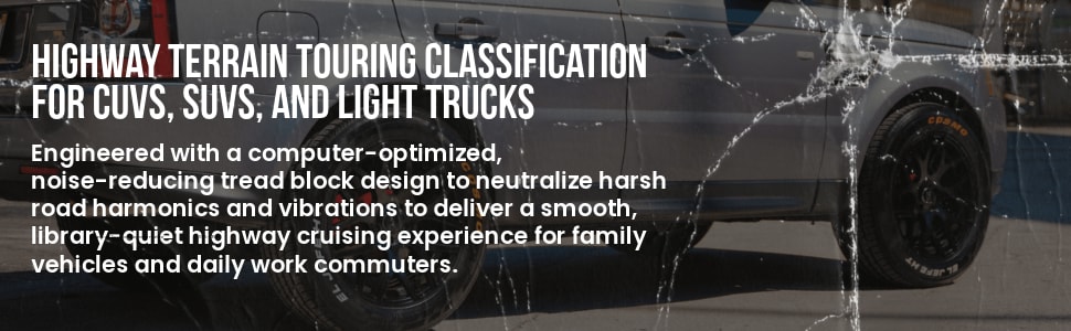 Cosmo El Jefe HT tires Highway terrain touring classification for CUVs, SUVs, and light trucks
