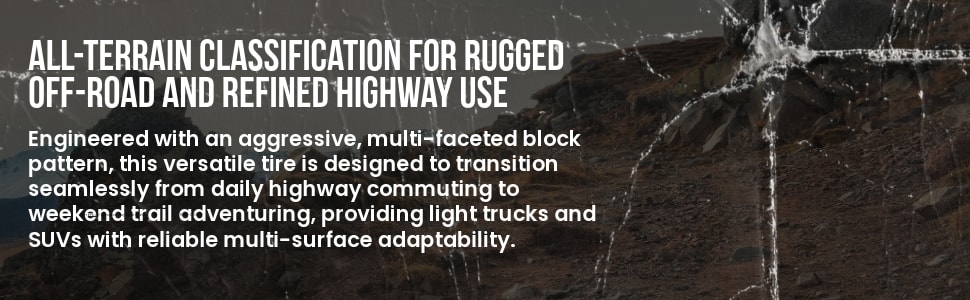 Cosmo El Tigre AT tires All-Terrain Classification fro Rugged Off-Road and Redefined highway use