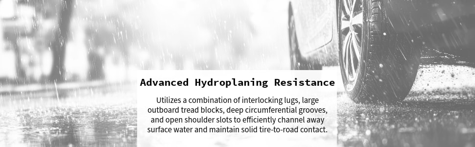 Firestone FireHawk A/S V2 tires Advanced Hydroplaning Resistance