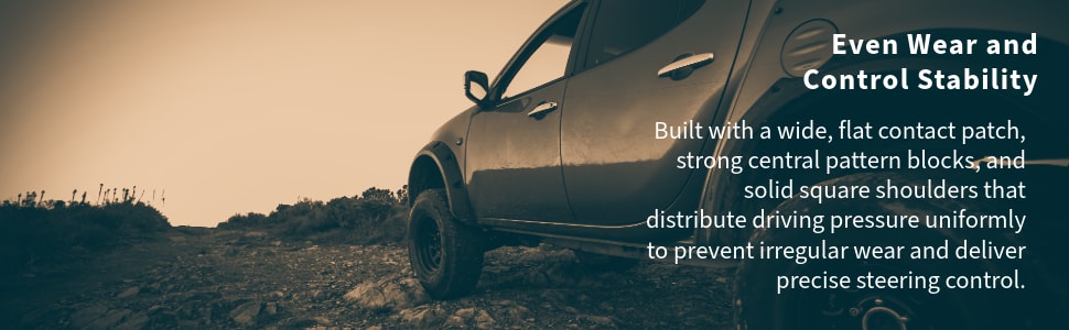 Arroyo Tamarock A/T tires Even Wear and Control Stability