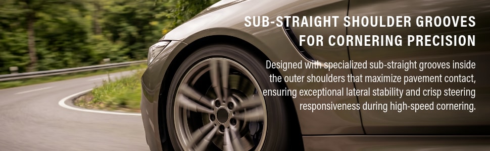 Armstrong Blu-Trac HP tires Sub-Straight Shoulder Grooves for Cornering Precision